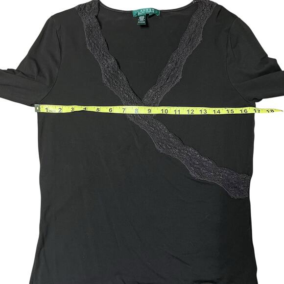 Lauren Ralph Lauren Brown V Neck Top Size Medium - Picture 4 of 4